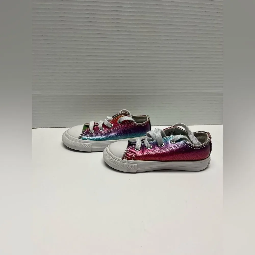 Converse All Star Rainbow Metallic‎ Glitter Sneakers –Size 7